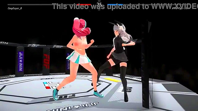 Big tits lady having sex with men in Fuck or fg new hentai game video