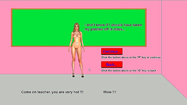 Hot teacher taking her clothes off in front of her 18 year old students in classroom and