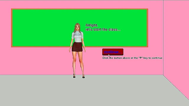 Hot teacher taking her clothes off in front of her 18 year old students in classroom and