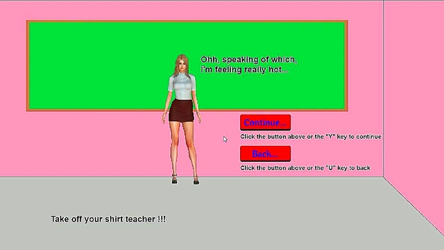 Hot teacher taking her clothes off in front of her 18 year old students in classroom and