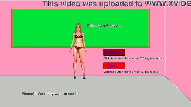 Hot teacher taking her clothes off in front of her 18 year old students in classroom and