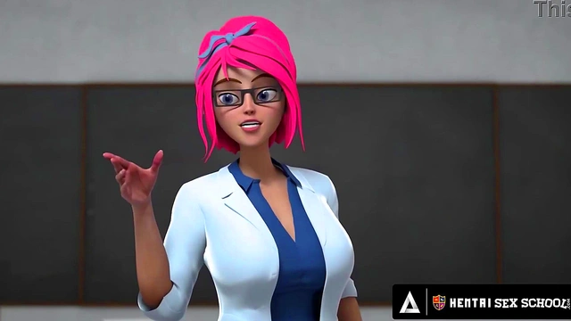 HENTAI SEX SCHOOL - Horny Stacked Principal MILF Gets Fucked Doggystyle In Front Of The