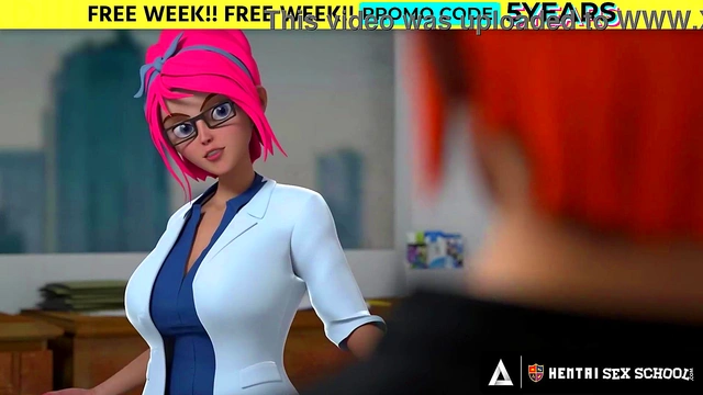 HENTAI SEX SCHOOL - Horny Stacked Principal MILF Gets Fucked Doggystyle In Front Of The