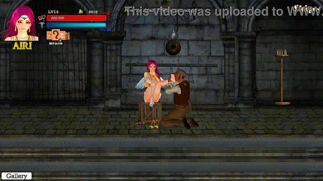 Hot pink haired lady having sex with a big man in Guilty hell 2 new hentai gameplay