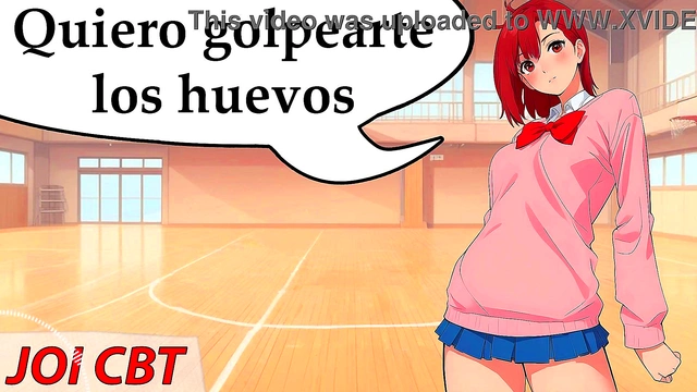 JOI hentai'Momo has fun hitting your balls Instructions in Spanish