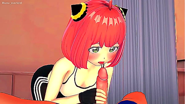 Anya finished exercising now she wants to sit on a big cock (hentai) (adult version)