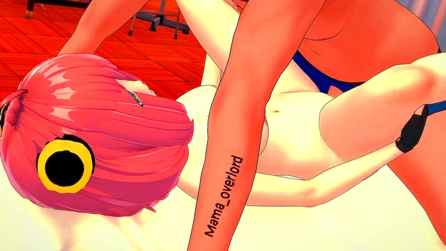 Anya finished exercising now she wants to sit on a big cock (hentai) (adult version)