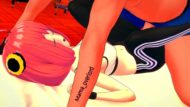 Anya finished exercising now she wants to sit on a big cock (hentai) (adult version)