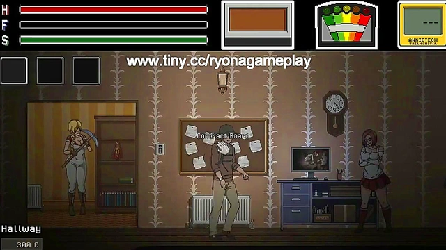 Man having sex with pretty lady in Lustful spirit hunt ryona hentai game gameplay