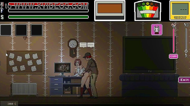 Man having sex with pretty lady in Lustful spirit hunt ryona hentai game gameplay