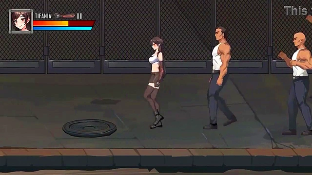 Tifa's cosplay having sex with men in dark city fantasy new hentai gameplay