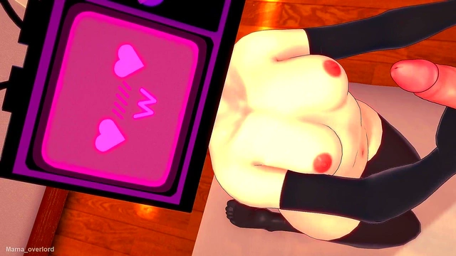 Tv woman wants to play with a big cock'she is wet and only wearing a towel (Hentai