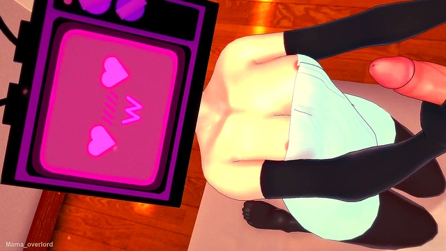 Tv woman wants to play with a big cock'she is wet and only wearing a towel (Hentai