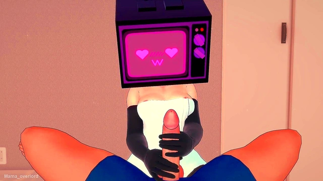 Tv woman wants to play with a big cock'she is wet and only wearing a towel (Hentai