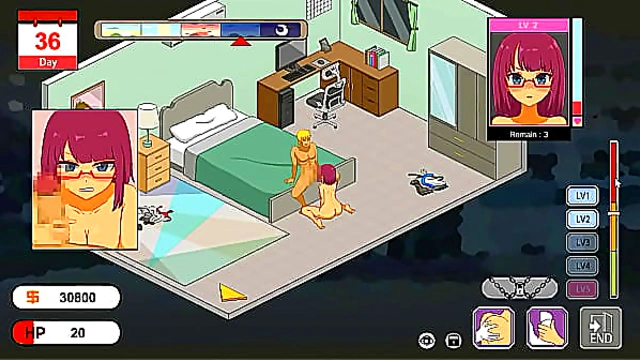 Worker having sex with his female clients in Handyman legend new hentai ryona game