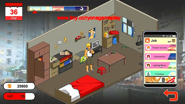 Worker having sex with his female clients in Handyman legend new hentai ryona game