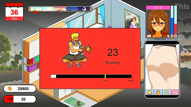 Worker having sex with his female clients in Handyman legend new hentai ryona game