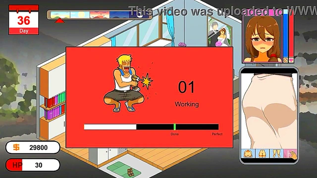 Worker having sex with his female clients in Handyman legend new hentai ryona game