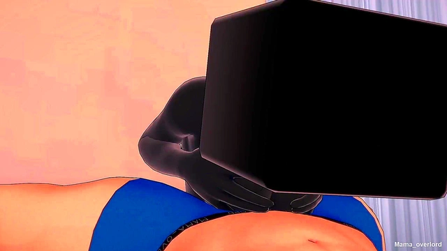 Enderwoman wants to play with a big cock between her breasts (minecraft hentai)