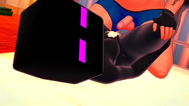 Enderwoman wants to play with a big cock between her breasts (minecraft hentai)
