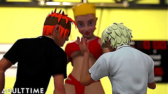 ADULT TIME - Big Titty Hentai Gym Teacher Shows The Class How To Give Head