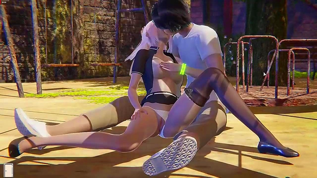 Big Tits Long legs being played in the Park in Hentai