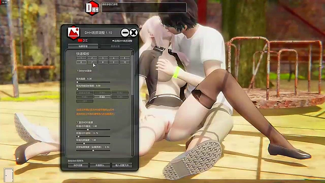 Big Tits Long legs being played in the Park in Hentai