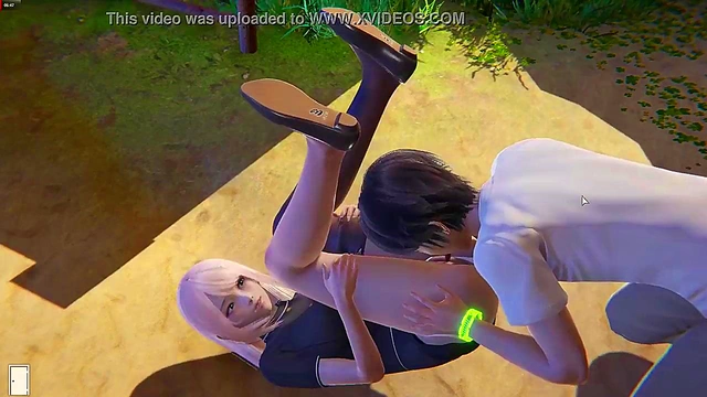 Big Tits Long legs being played in the Park in Hentai