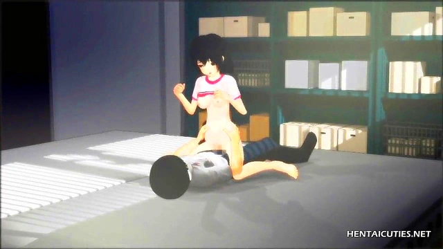 Petite hentai taking stiff cock in her tight pussy