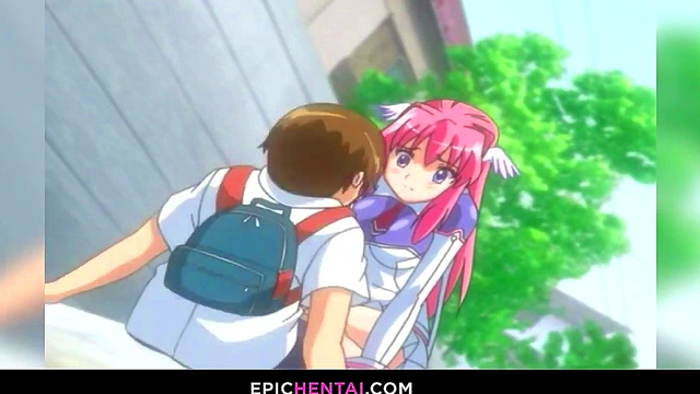 Huge titted hentai girl lost her virginity with creampie