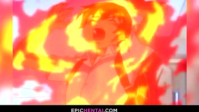 Huge titted hentai girl lost her virginity with creampie