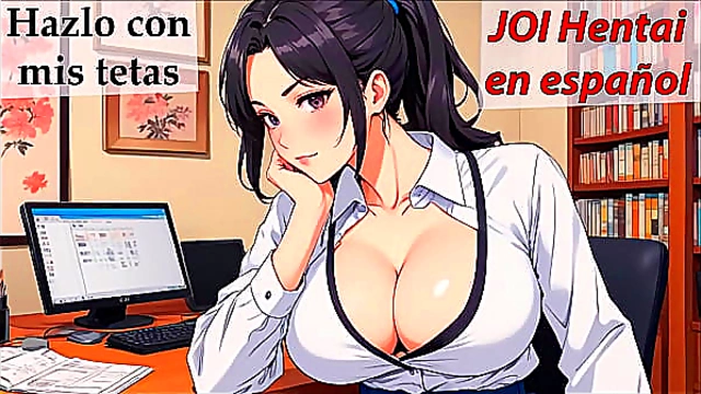 JOI Hentai'cum on your office girlfriend's tits