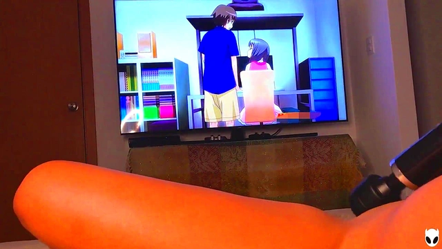 Amateur Big Clit Wet Pussy Real Orgasm Watching Anime Hentai TV Otaku HD 1080p