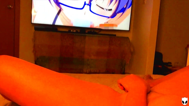 Amateur Big Clit Wet Pussy Real Orgasm Watching Anime Hentai TV Otaku HD 1080p