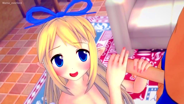 Flonne in a swimsuit wants to reach heaven riding a big cock (hentai) (uncensored)