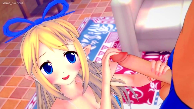 Flonne in a swimsuit wants to reach heaven riding a big cock (hentai) (uncensored)