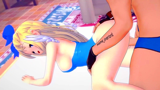 Flonne in a swimsuit wants to reach heaven riding a big cock (hentai) (uncensored)