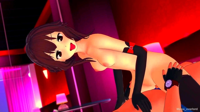 Magician Megumin wants to have fun with a big cock at the love hotel'she is ready to take