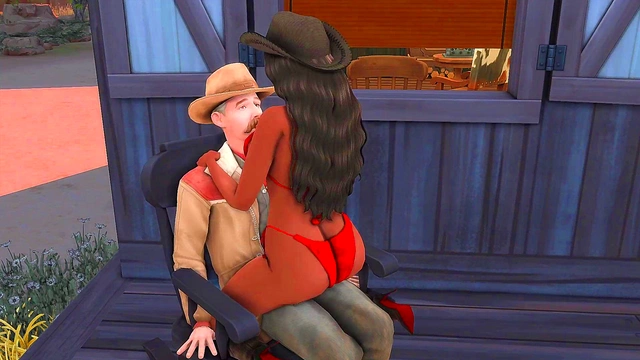 Hot Ebony Teen FUCKS Old Cowboy to get FAMOUS - SIMS 4 Hentai