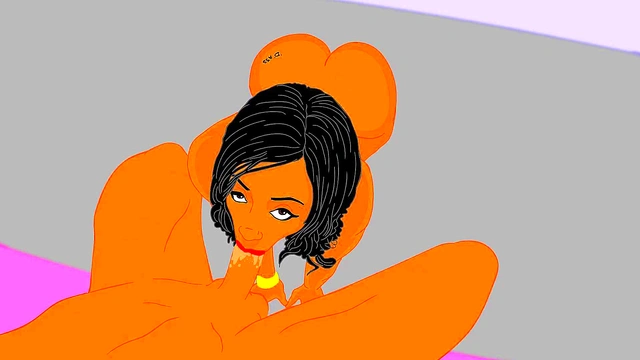 Cartoon Cherokee D Ass gives an amazing big ass hentai blowjob