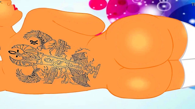 Sexy Latina Jazanti Shows her tatts and her big ass for a Backalley anime cartoon