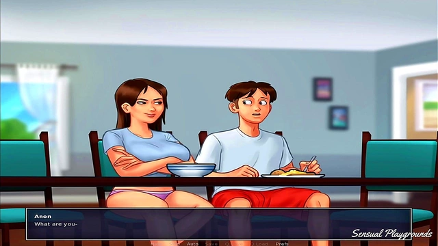 Summertime Saga | Pawg bbw busty stepmother and stepsister