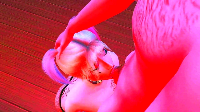 audacious harley quinn became a sex slave of a group of perverted big members who