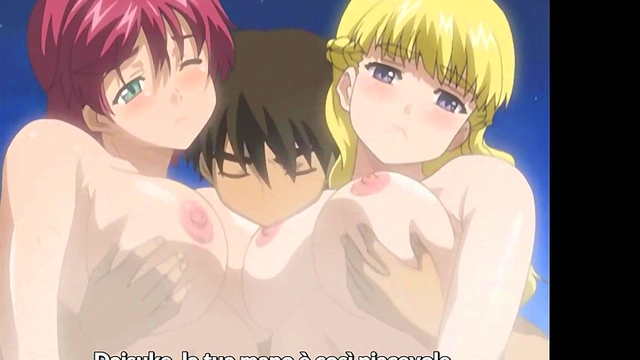 HENTAI: two horny GIRLS have THREESOME sex with FRIEND