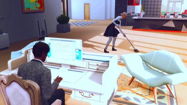 SEXY MAID WAS INTERVIEWED FOR HARD ANAL SEX BY THE BBC (SIMS 4 HENTAI SFM)