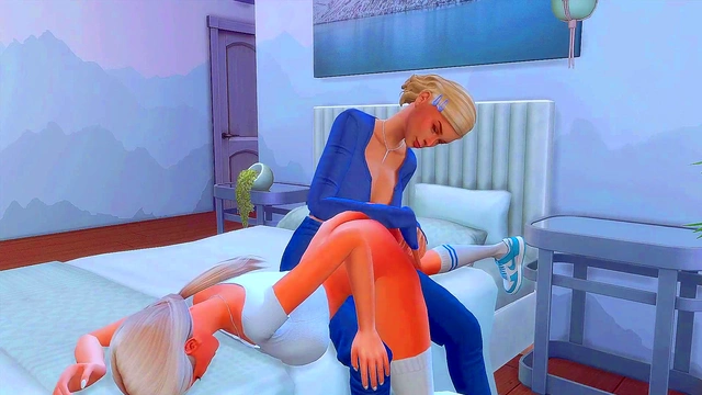 futanari stepmom arranged hard anal sex for a straight stepdaughter sims me hentai