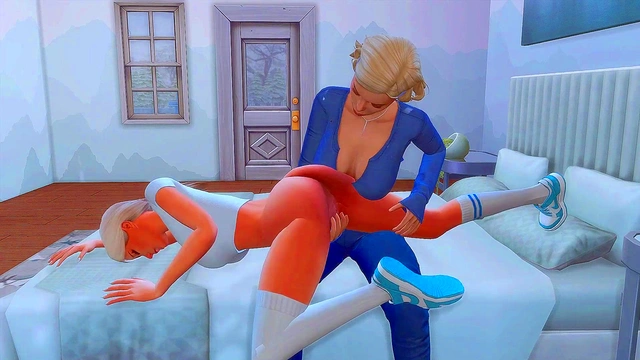 futanari stepmom arranged hard anal sex for a straight stepdaughter sims me hentai