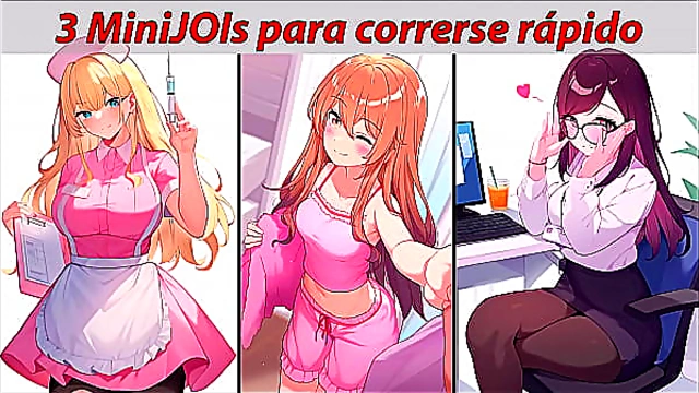 Hentai mini JOIs to cum fast Nurse'girlfriend and