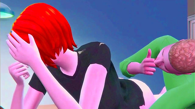 Sims Hentai Series: Redhead rough defloration and double creampie