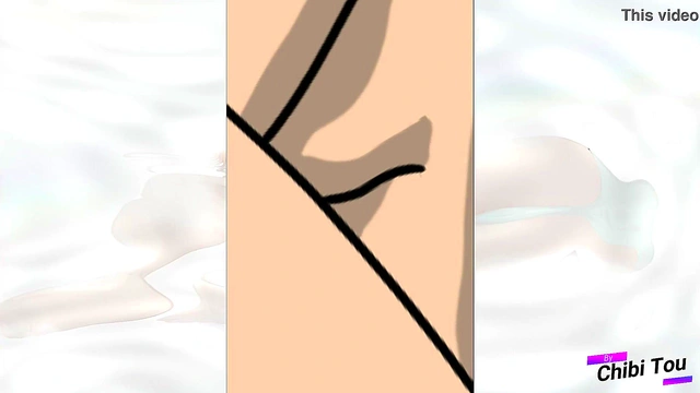 Girl lying down on clouds draw'like anime hentai